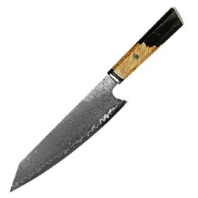 Chef's Knife For Japanese Cuisine In Damascus (Option: Black-34.7cm)