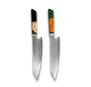 Chef's Knife For Japanese Cuisine In Damascus (Option: Green Black-34.7cm)
