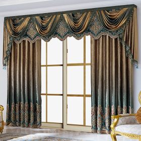 Two Pieces Of Luxurious European Villa Curtains With Elegant Floral Patterns, Suitable For Living Room And Bedroom (Option: SGP202209161)